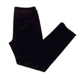 White House Black Market Black Velvet Skinny Leg Flat Front Stretch Pant Size 2R